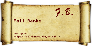 Fall Benke névjegykártya
